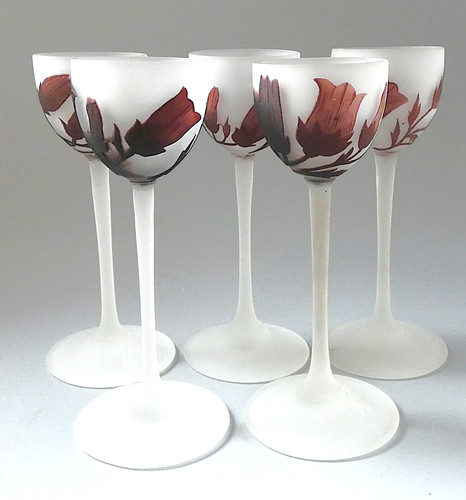 Verres pâte verre - de, gravé