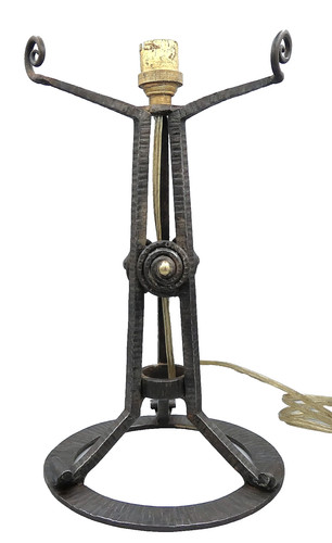 Pied lampe fer forgé art - fer,
